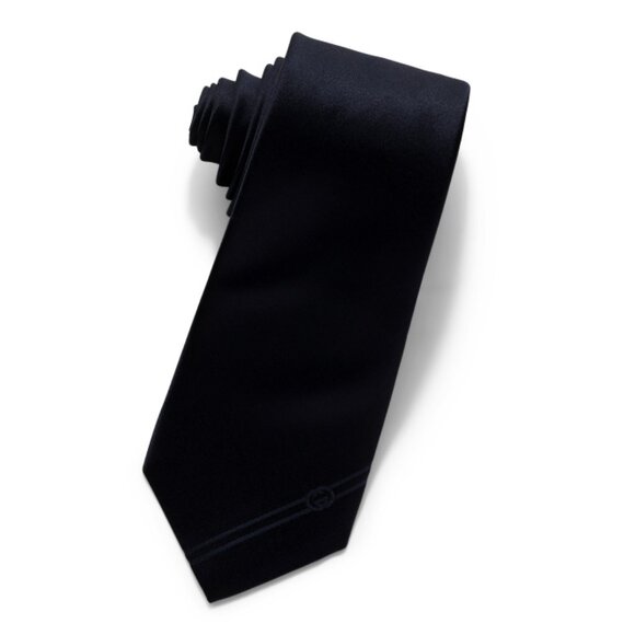 GUCCI Midnight Blue Men's Made In Italy Designer Silk Tie - Picture 1 of 1
